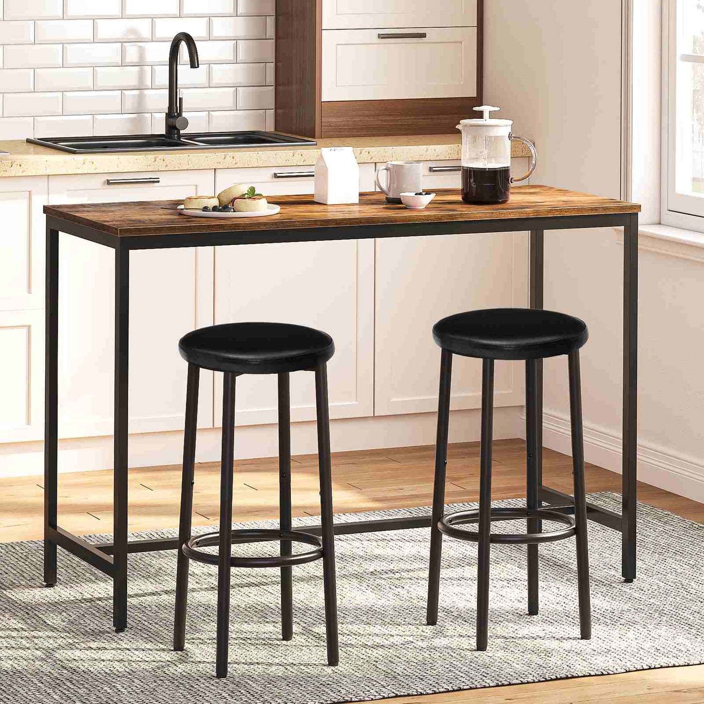 bar stools set of 2 - black