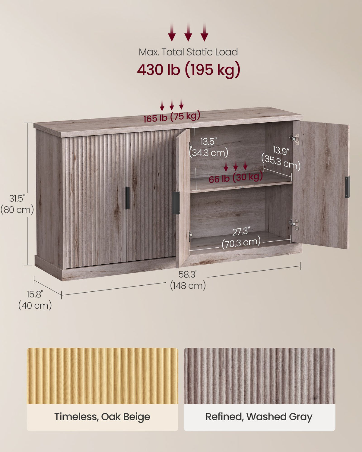 MAXE Collection - Buffet Cabinet, Console Cabinet