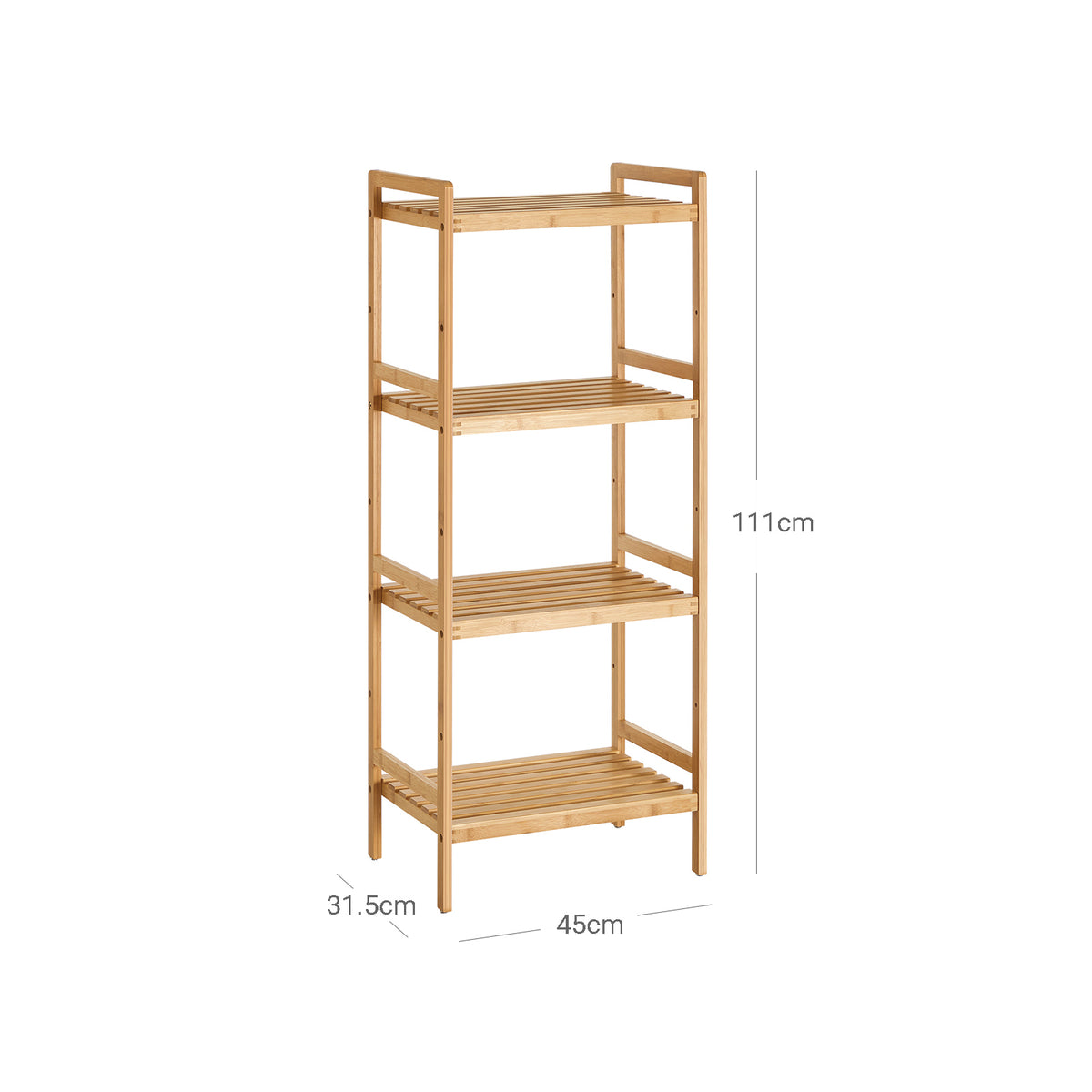 4-Tier Bamboo Shelving Unit - image 8