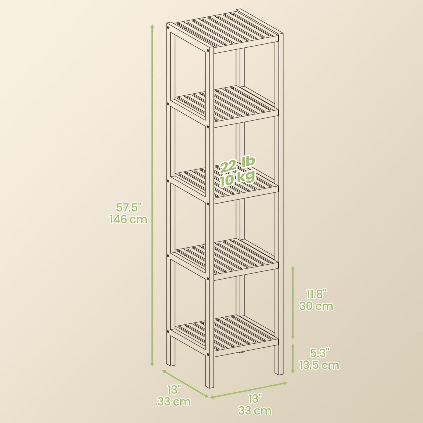 Bamboo bathroom shelf for narrow multifunctional home storage - image 5