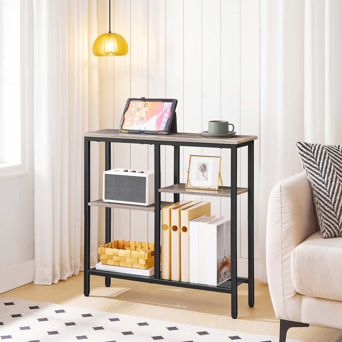 Narrow Console Table - Greige & Black