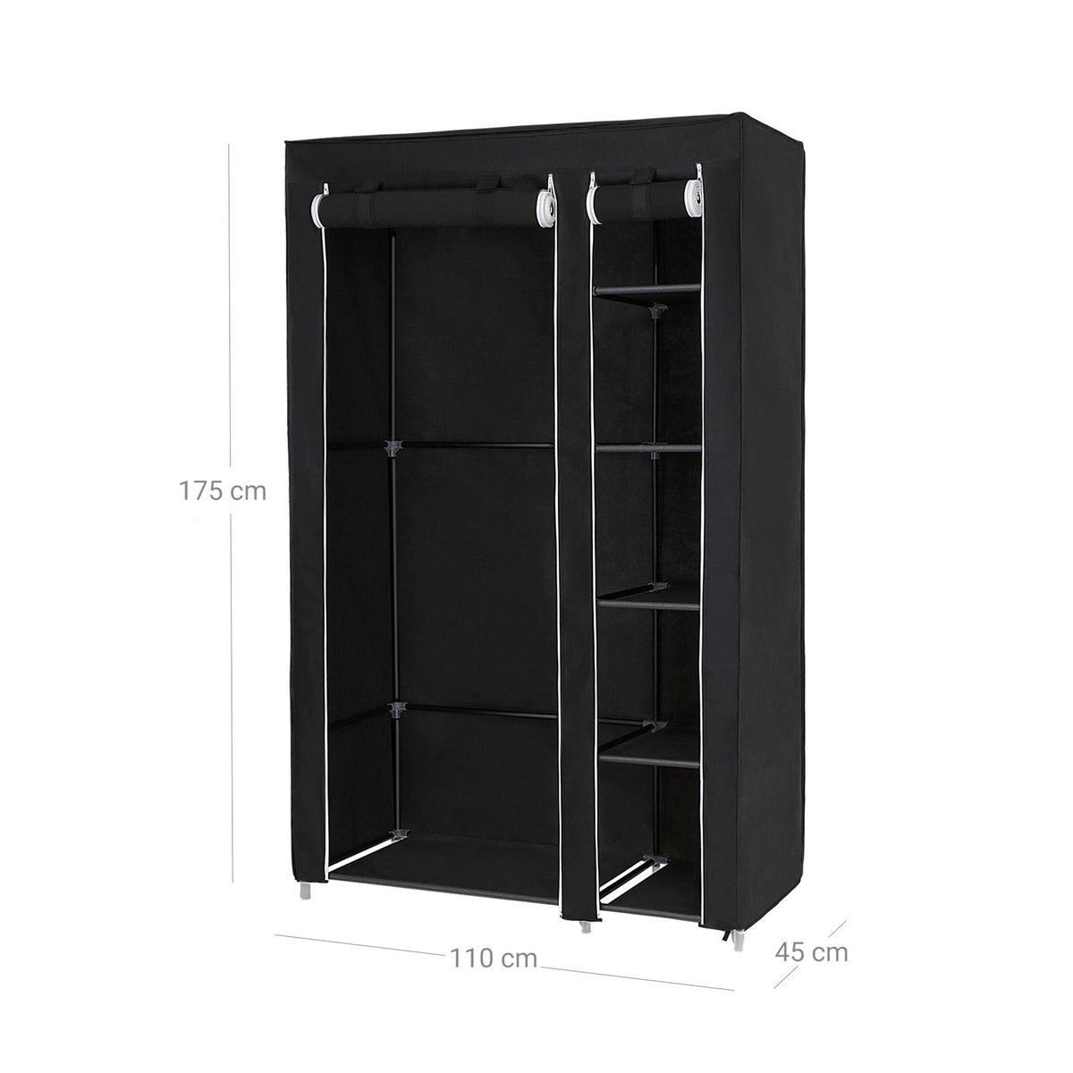 Black Folding Fabric Wardrobe - image 7