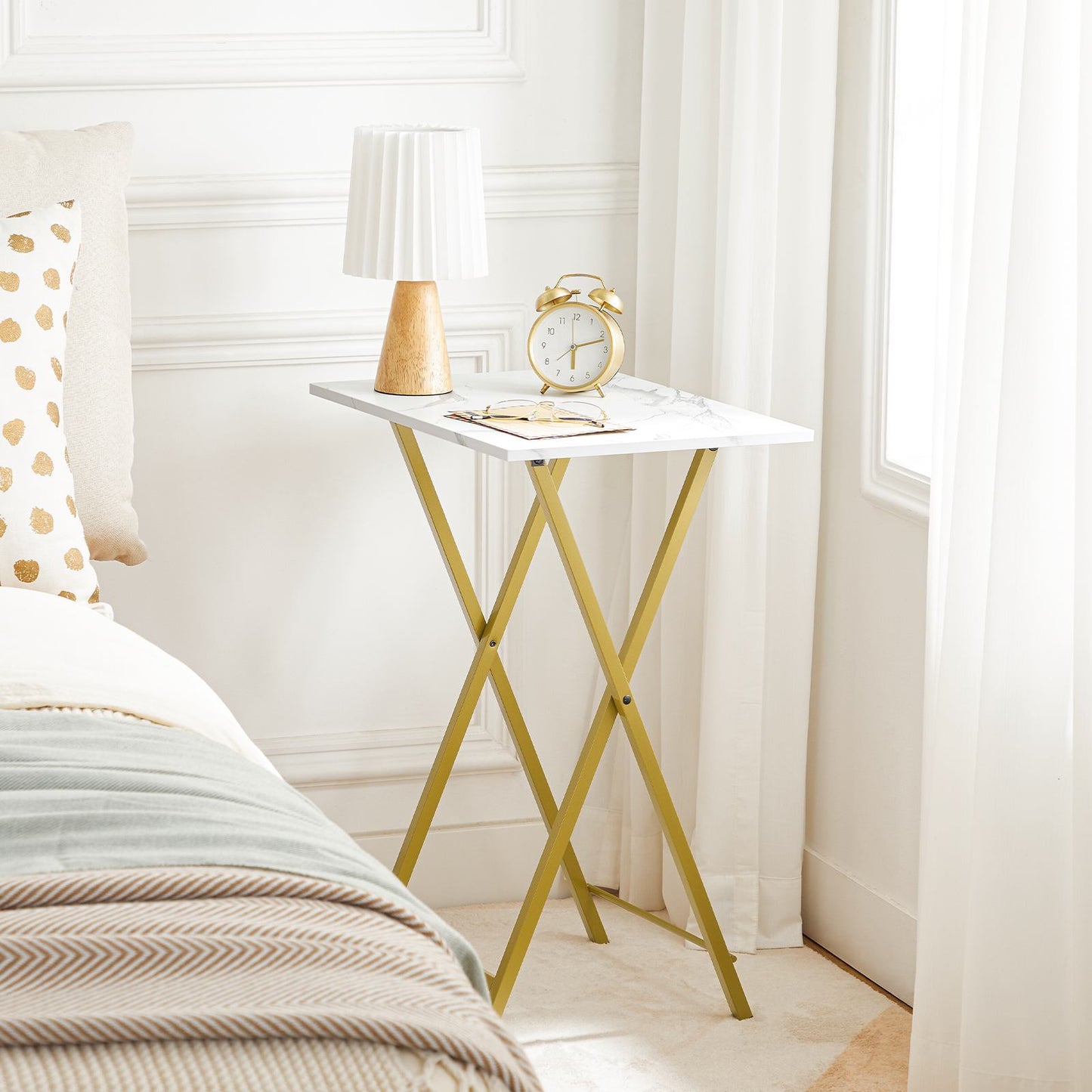tv tray - marble & gold