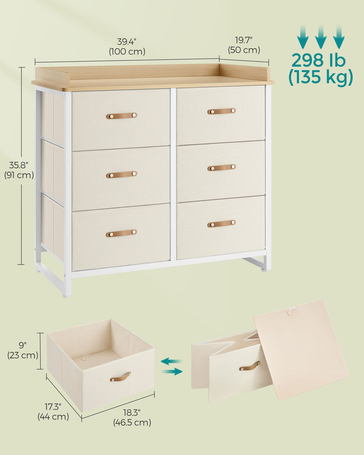 Water-Resistant Kids Dresser with 6 Drawers