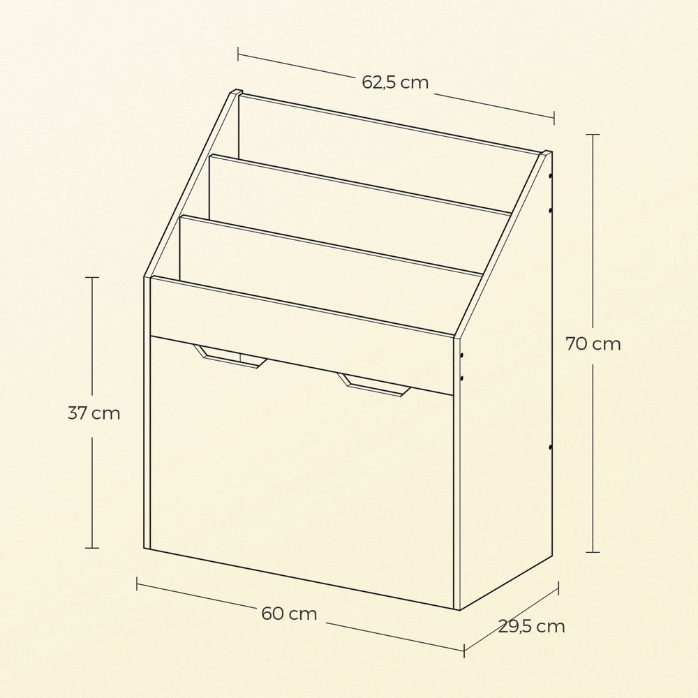 Toy Storage Rack, Kids Bookshelf and Toy Organiser with 3 Shelves, for Children's Room and Playroom