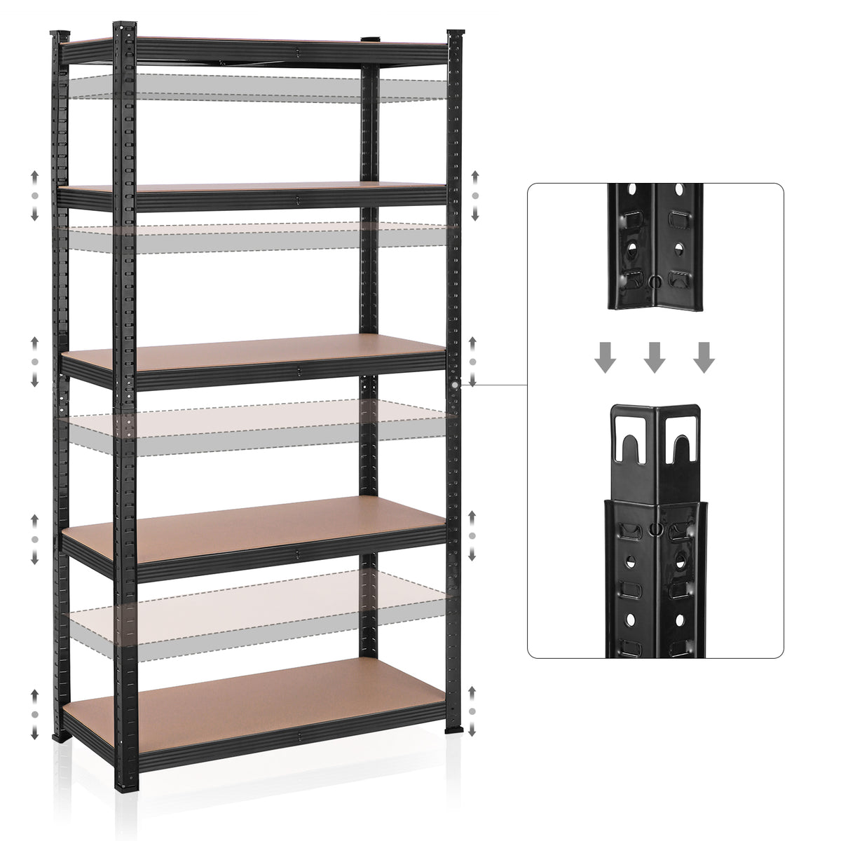 5-Tier Steel Shelving Unit 40 x 90 x 180 cm - image 7
