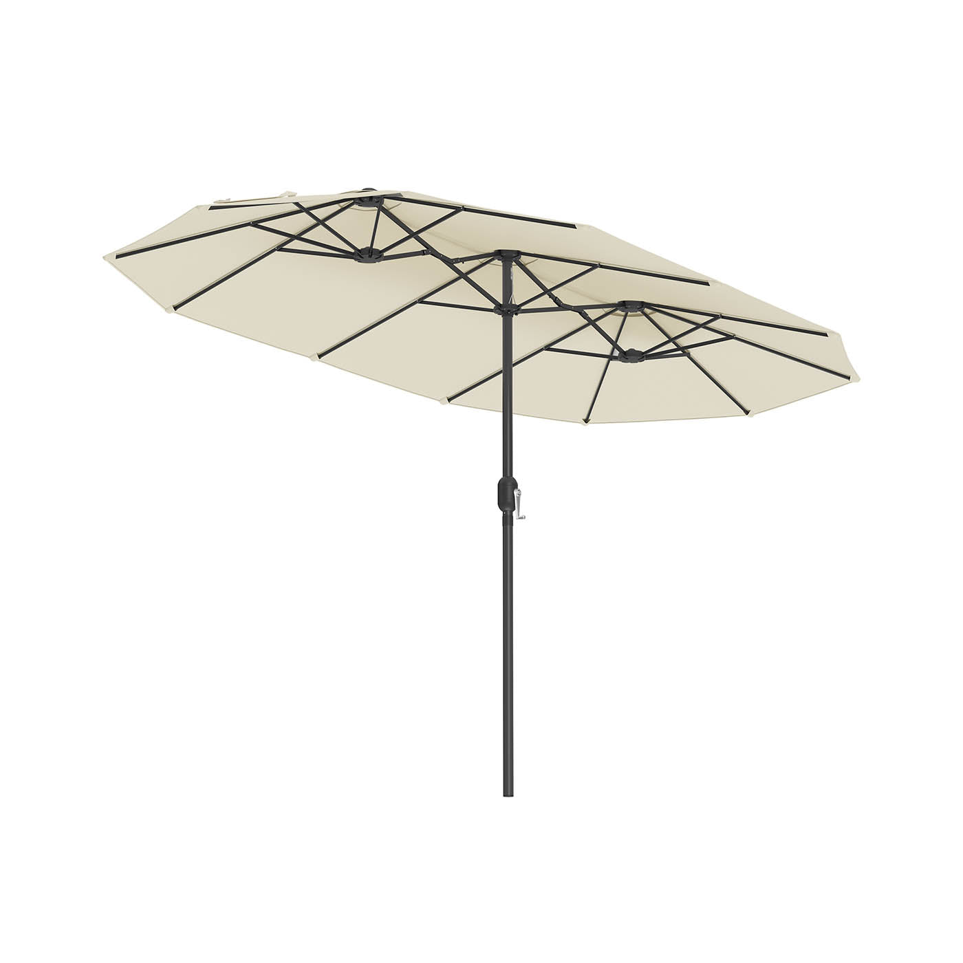 Beige Double Garden Parasol — 394 x 200 cm