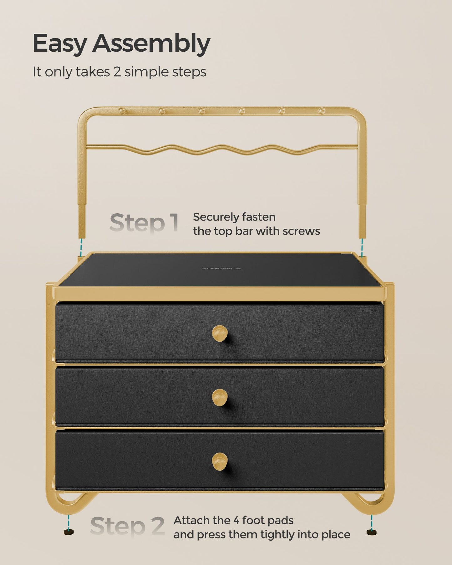 3-Tier Drawer Jewellery Box Ink Black - image 8