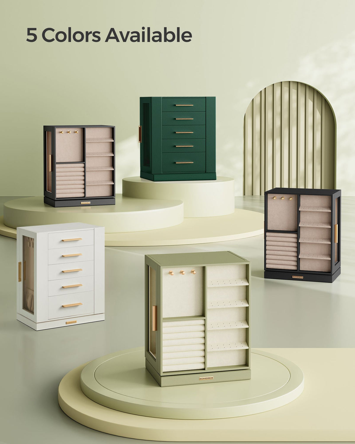 Jewelry Box 360° Rotating with 5 Drawers - HWLEXTRA