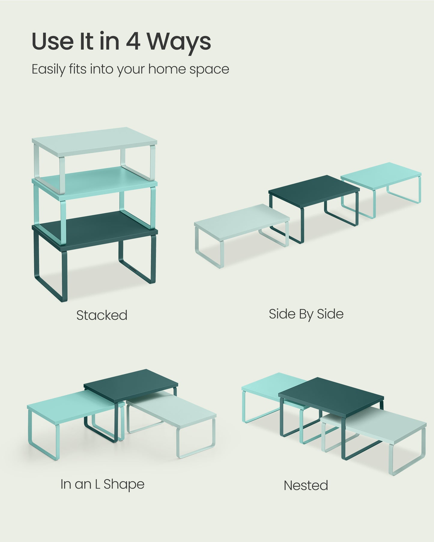 Set of 3 Kitchen Counter Shelves