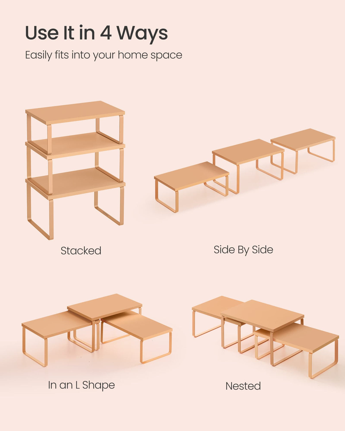 Set of 3 Kitchen Counter Shelves