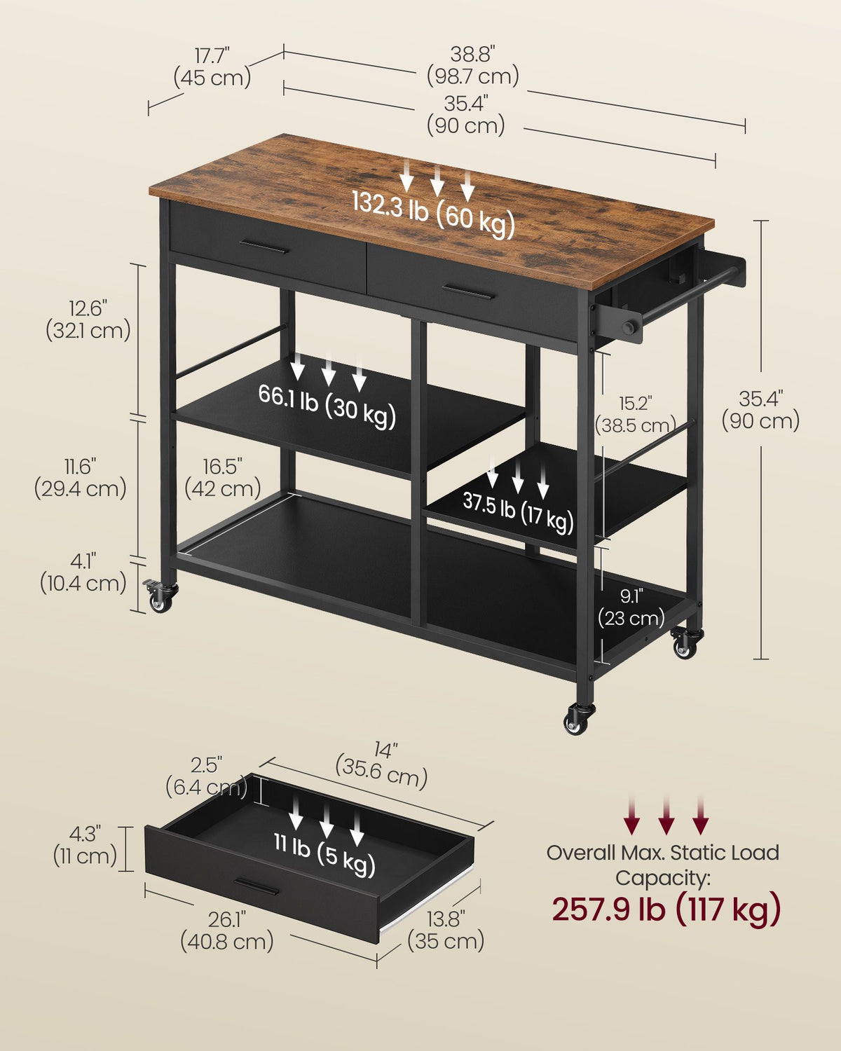 Kitchen Rolling Island - image 4