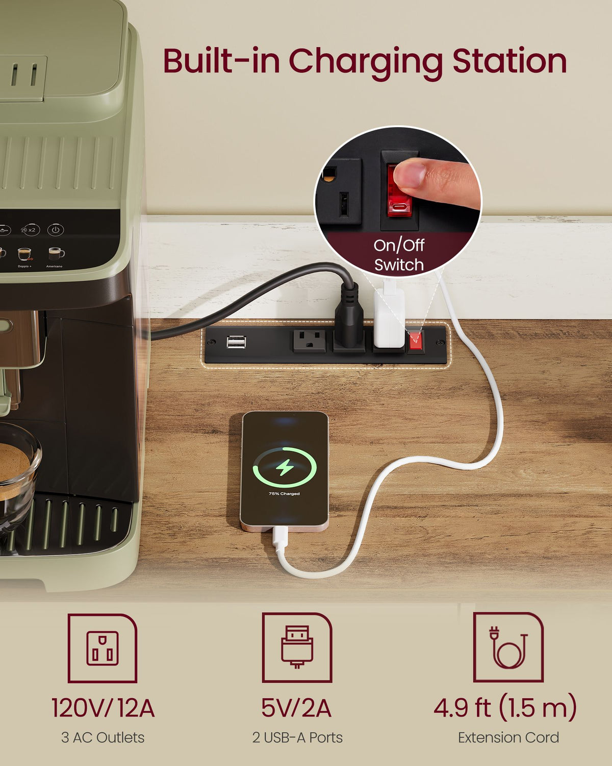 Baker's Rack with LED Lights and Power Outlet - image 4