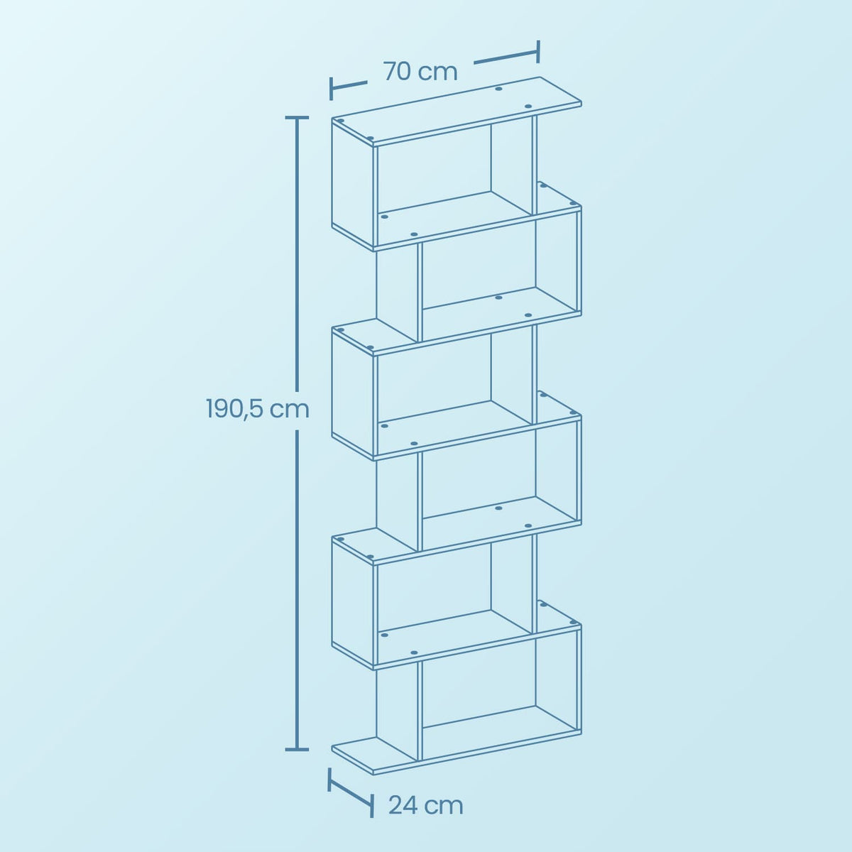 Bookshelf, 6-Tier Bookcase, Room Divider - image 23