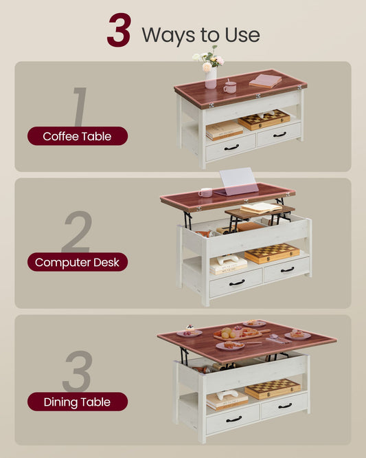 Lift Top Coffee Table, Center Table with Storage