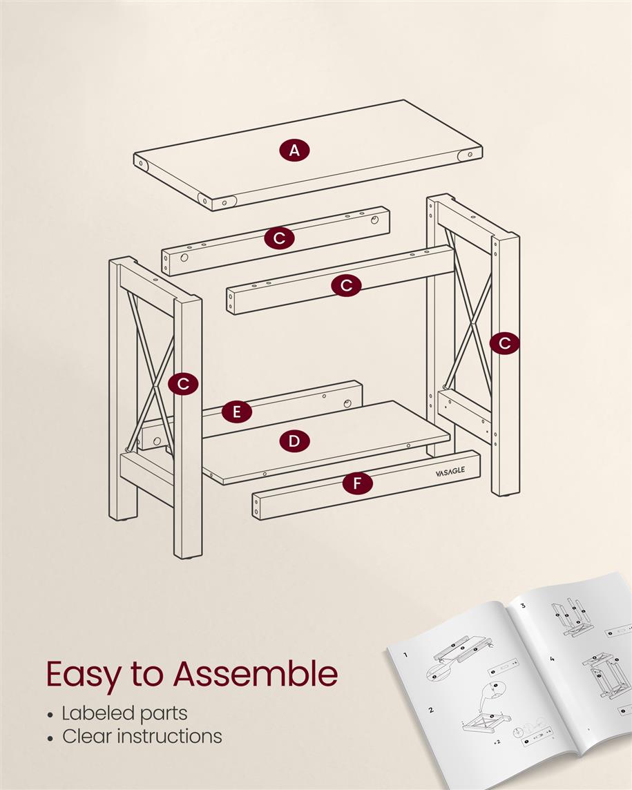 Side Table with Bottom Shelf