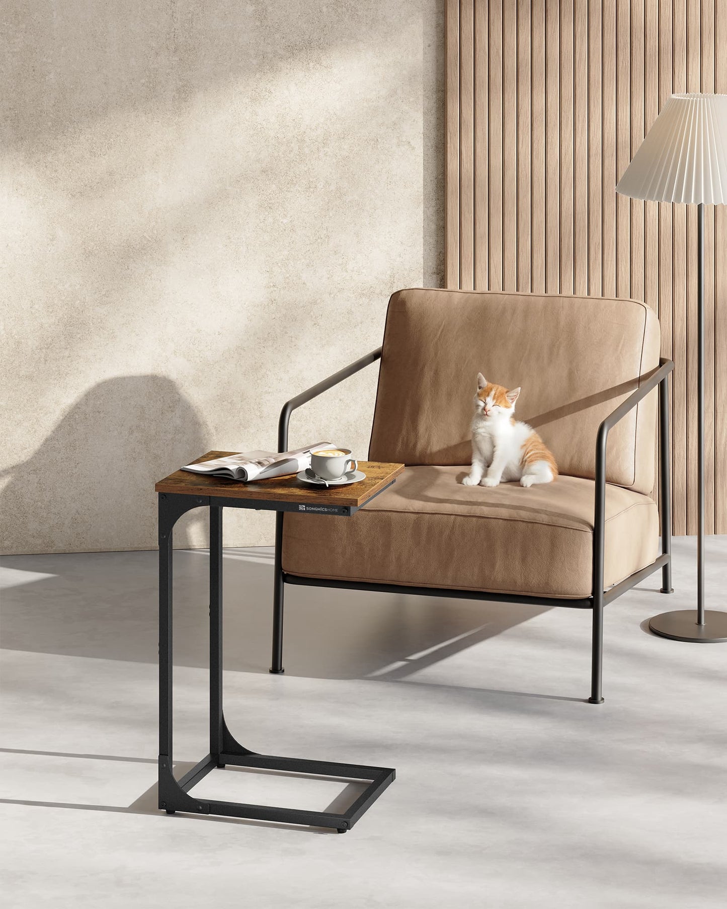 C-Shaped End Table with Metal Frame - image 2
