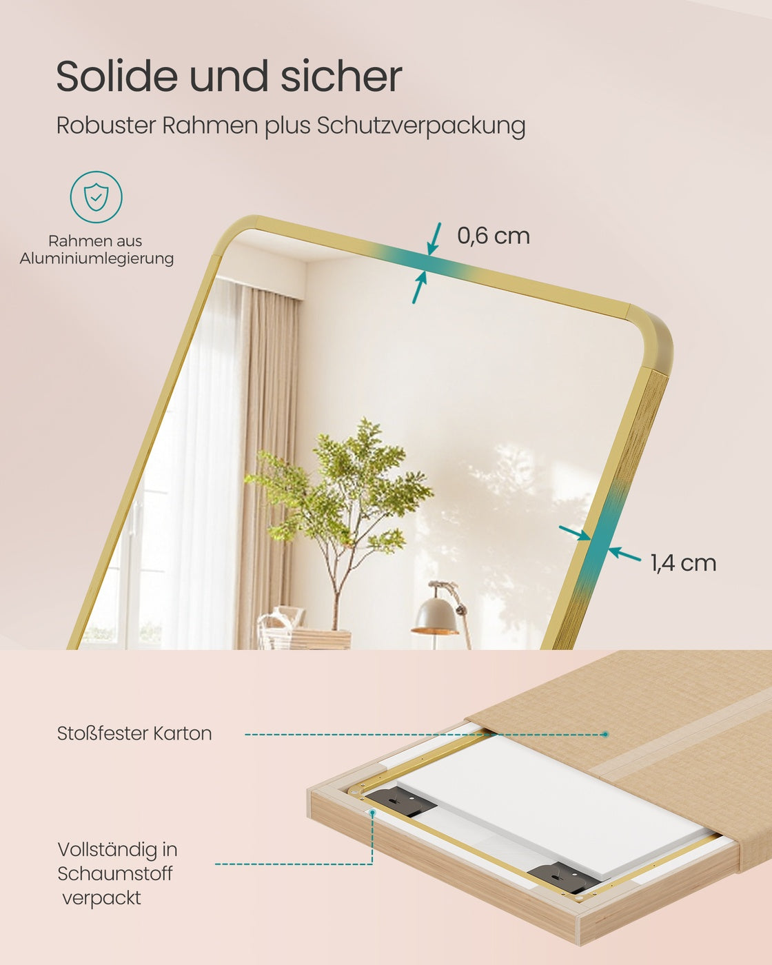 Full Length Hanging Mirror Over the Door or Wall Mounted
