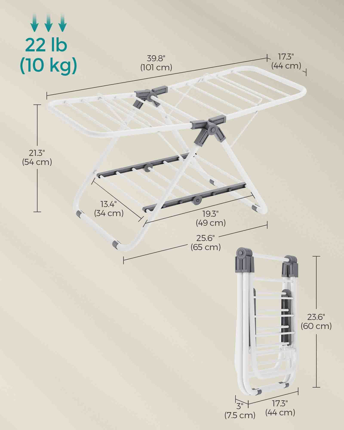 Small Foldable 2-Level Clothes Drying Rack - HWLEXTRA