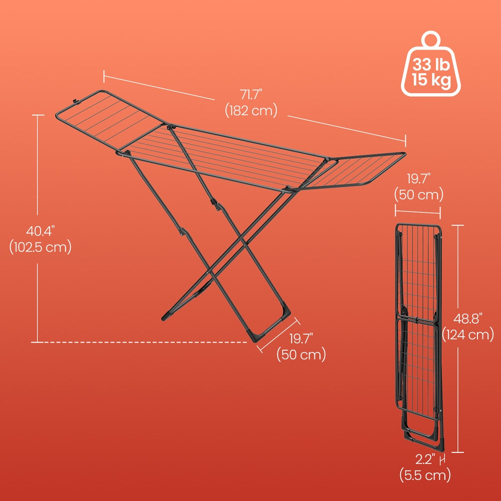 Foldable clothes drying rack with gullwings for laundry use - image 6