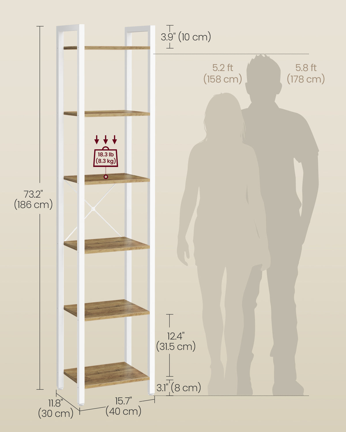 6-Tier Bookshelf