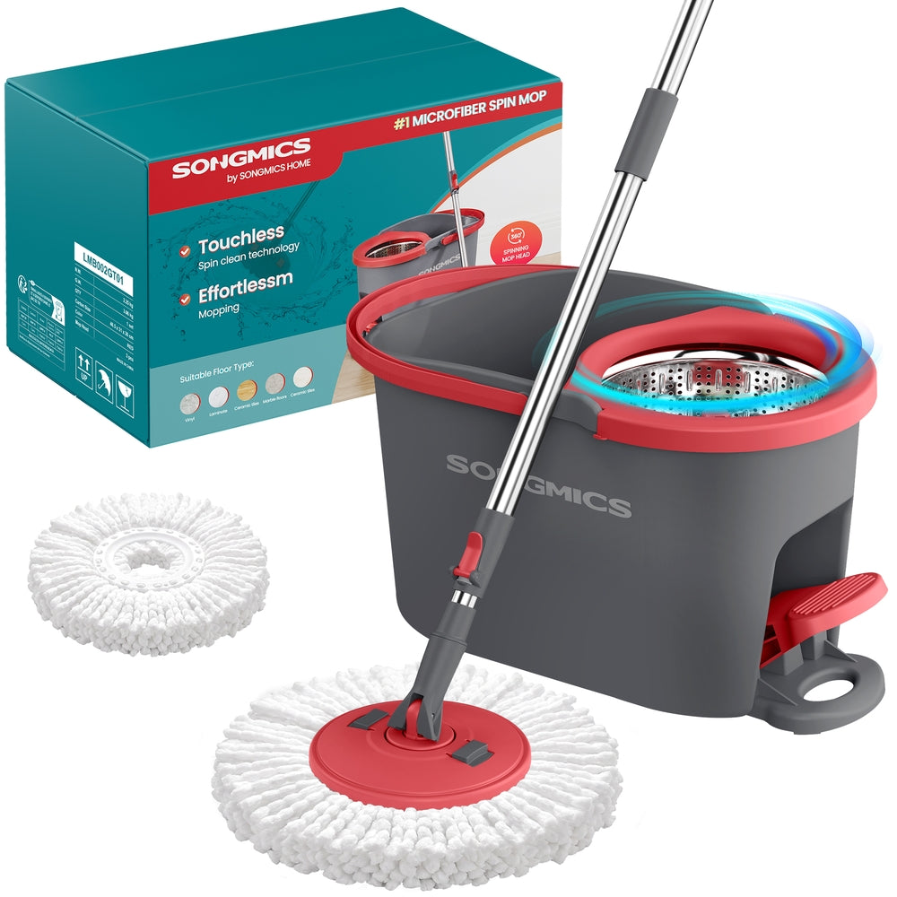 360° Spin Mop & Bucket Set with Foot Pedal Wringer and 4 Reusable Microfiber Pads - image 32