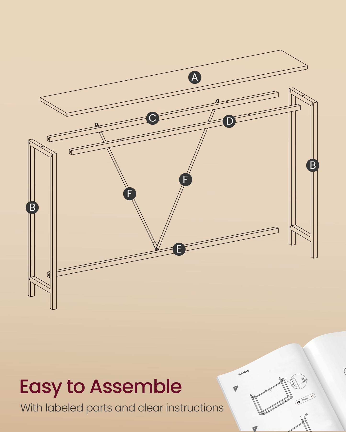 Console Table, Sofa Table, Narrow Entryway Table