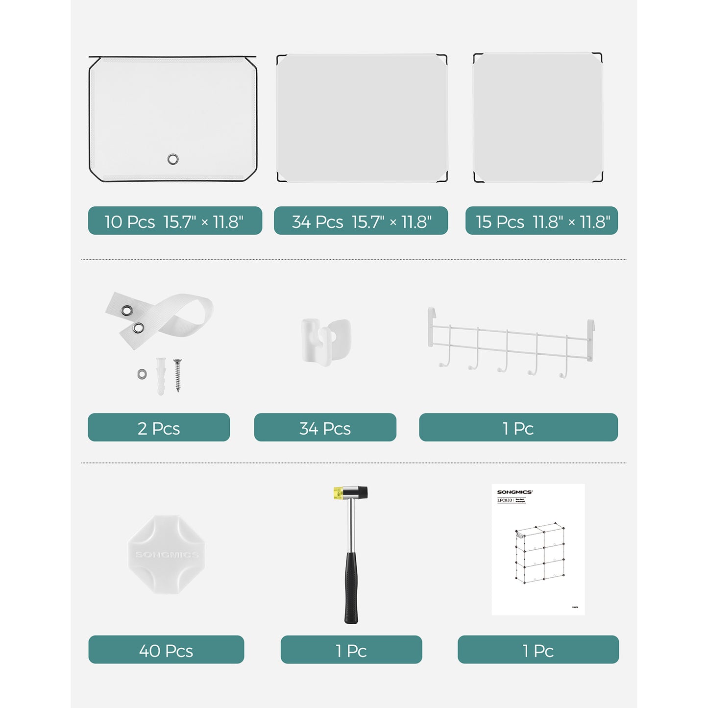 10 Cubes Shoe Organizer with Doors, Holds Up to 40 Pair of Shoes - HWLEXTRA