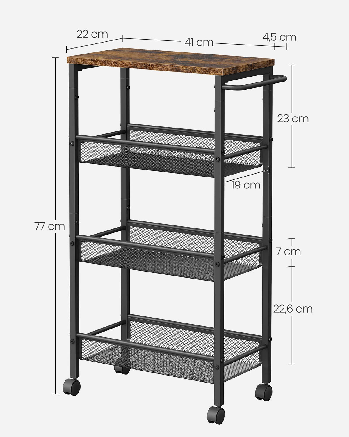 Space-Saving Kitchen Cart with Wheels