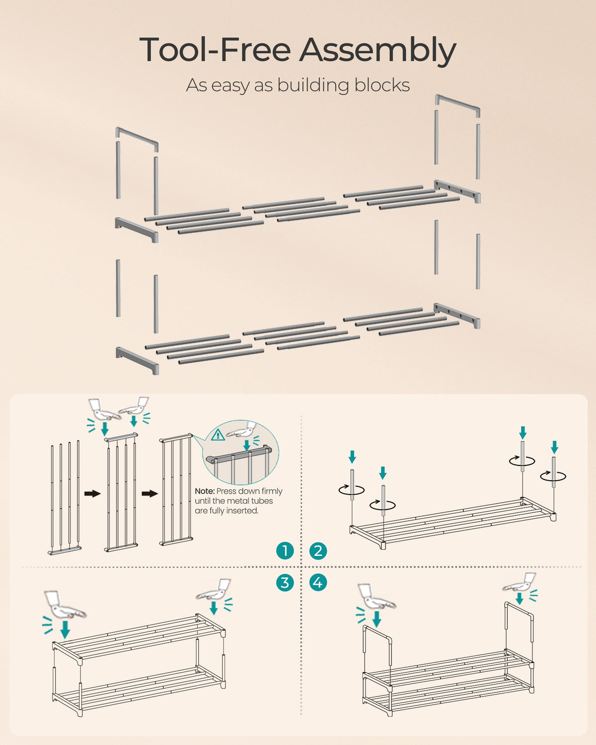 Shoe Rack, 2-Tier Shoe Organizer, Metal Storage Shelf - image 7
