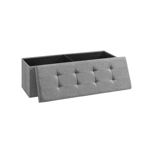 Folding Storage Ottoman Bench Storage Chest Foot Rest Stool with Metal Support, Holds up to 660lb, Light Grey ULSF77G