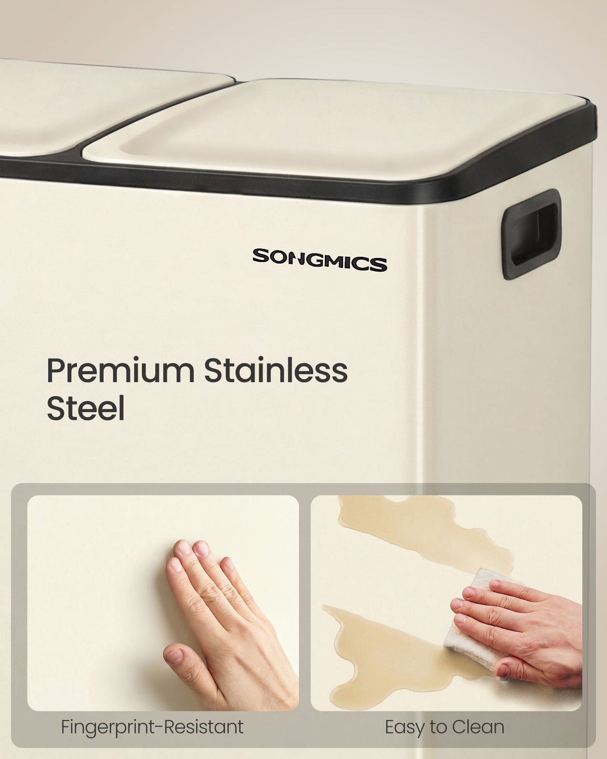 60L Dual Compartment Pedal Bin with Soft-Close Lid, 2 x 30L, Black - image 38