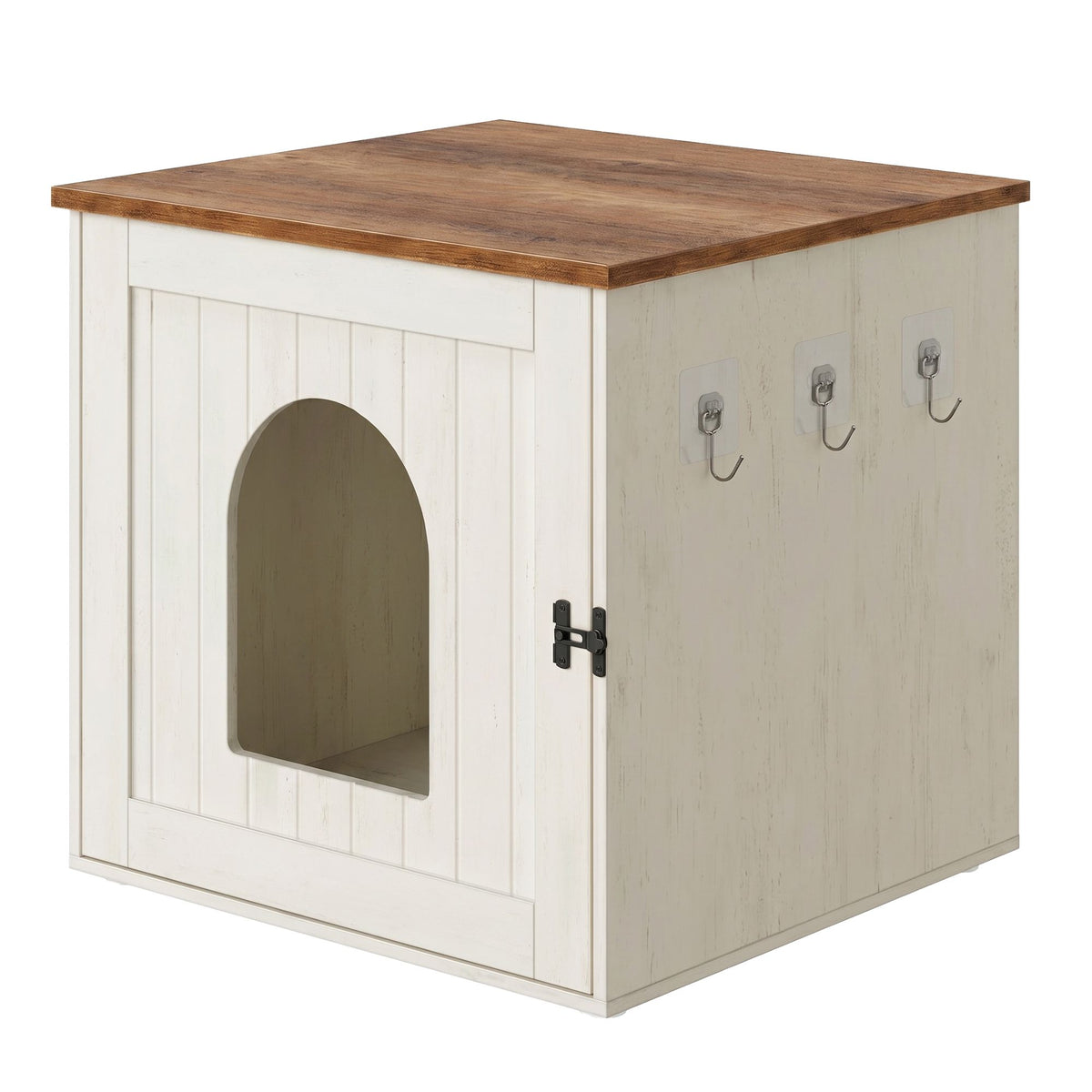 Cat Litter Box Enclosure, Snapsemble Superfast Assembly, Litter Box Cabinet, Double Latches, Hooks - image 1