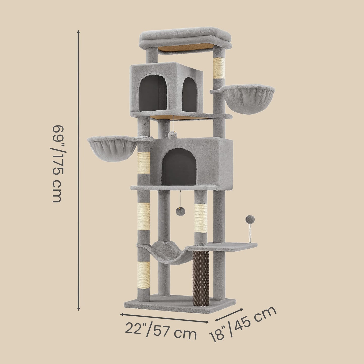 Large multi level cat tree tower with self groomer and posts - image 6