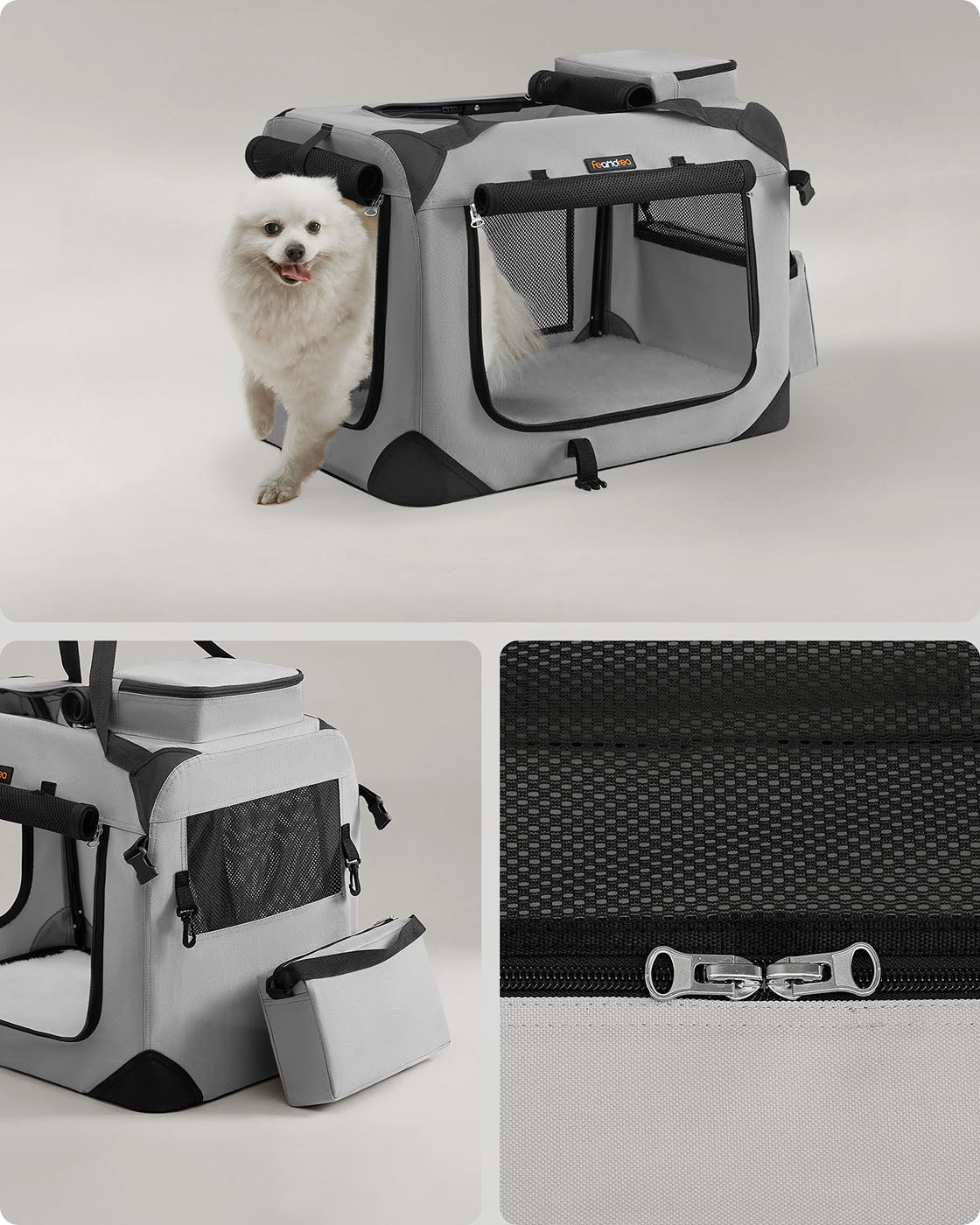 Pet Carrier 81 x 58 x 58 cm Grey - image 15