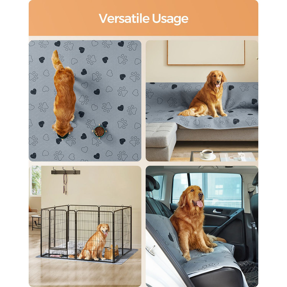 Set of 2 Washable Puppy Pads — 72 × 72 Inches