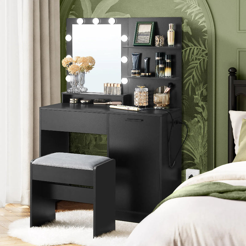 Vanity Desk with Mirror and Lights