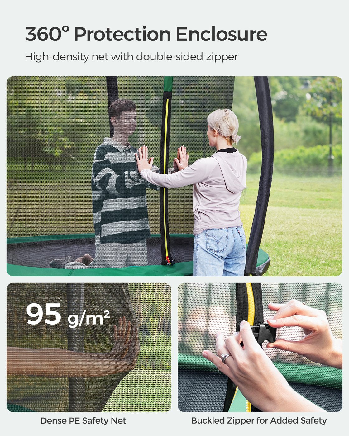Children’s Trampoline with Safety Net, Ladder, 180 cm High, Blue - image 36