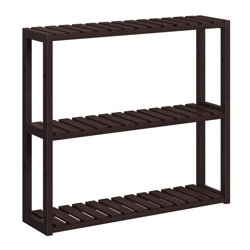 3-Tier Bamboo Bathroom Shelf - Coffee Brown