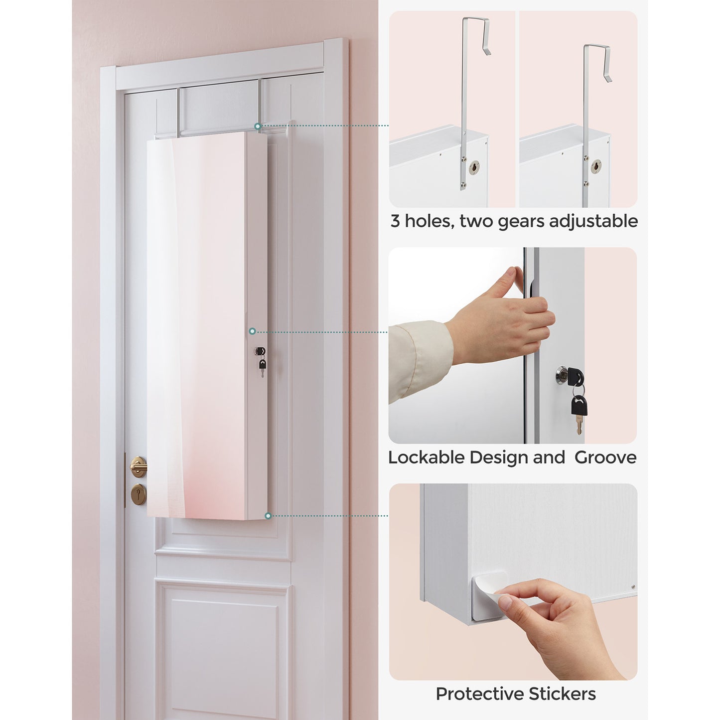 Jewelry Armoire Organizer with LED Lights