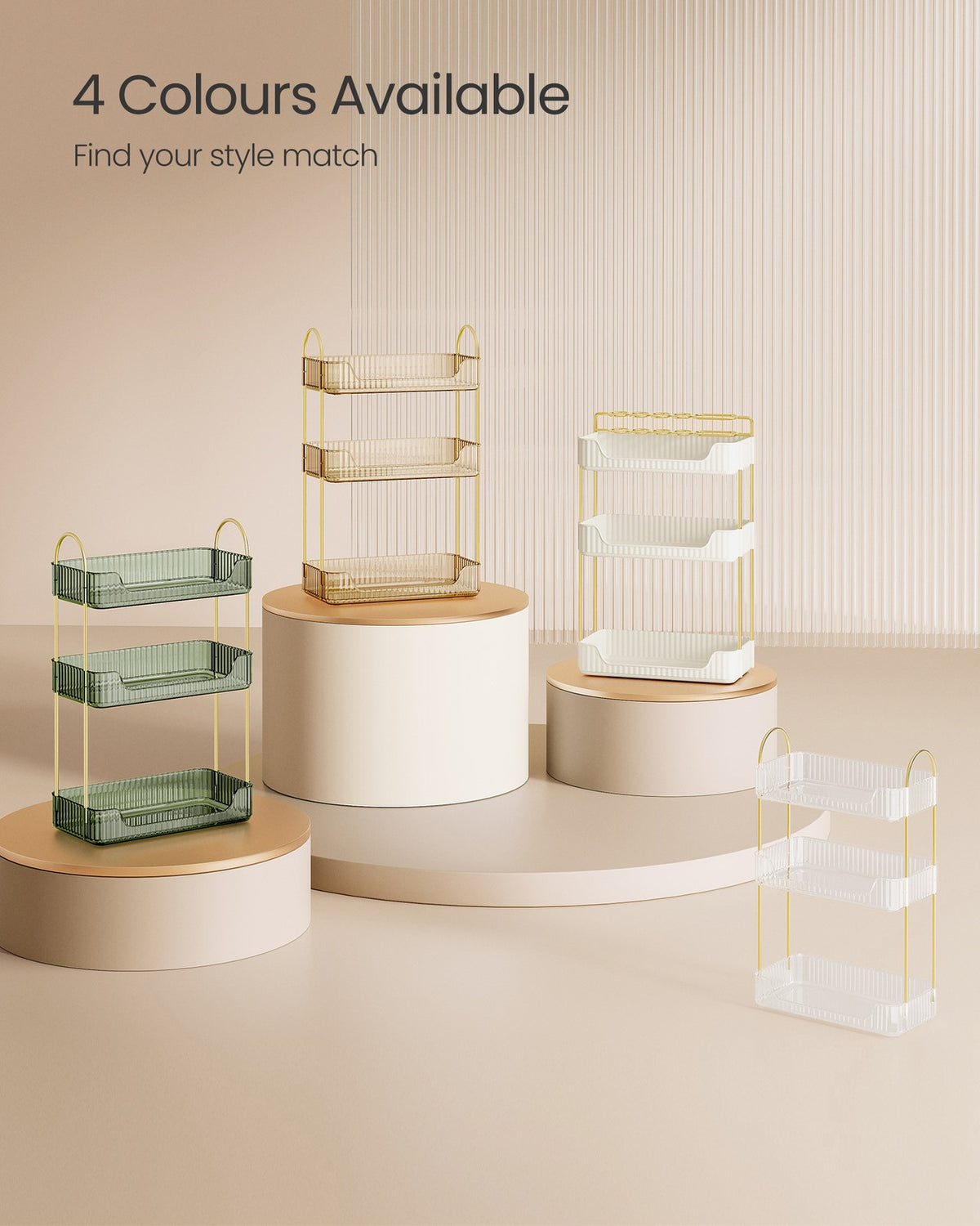 3-Tier Rectangular Makeup Organiser Transparent - image 6