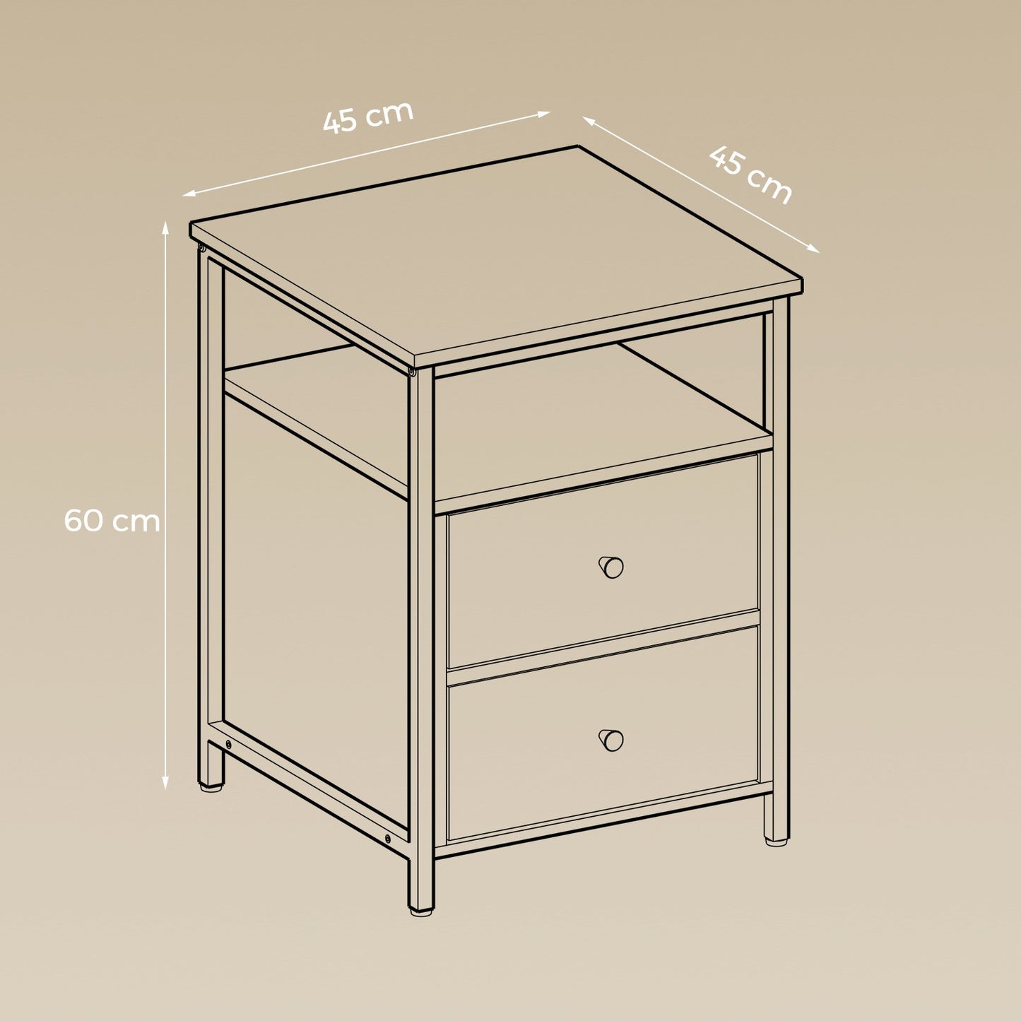 Bedside Table, Side Table, 45 x 45 x 60 cm - image 5
