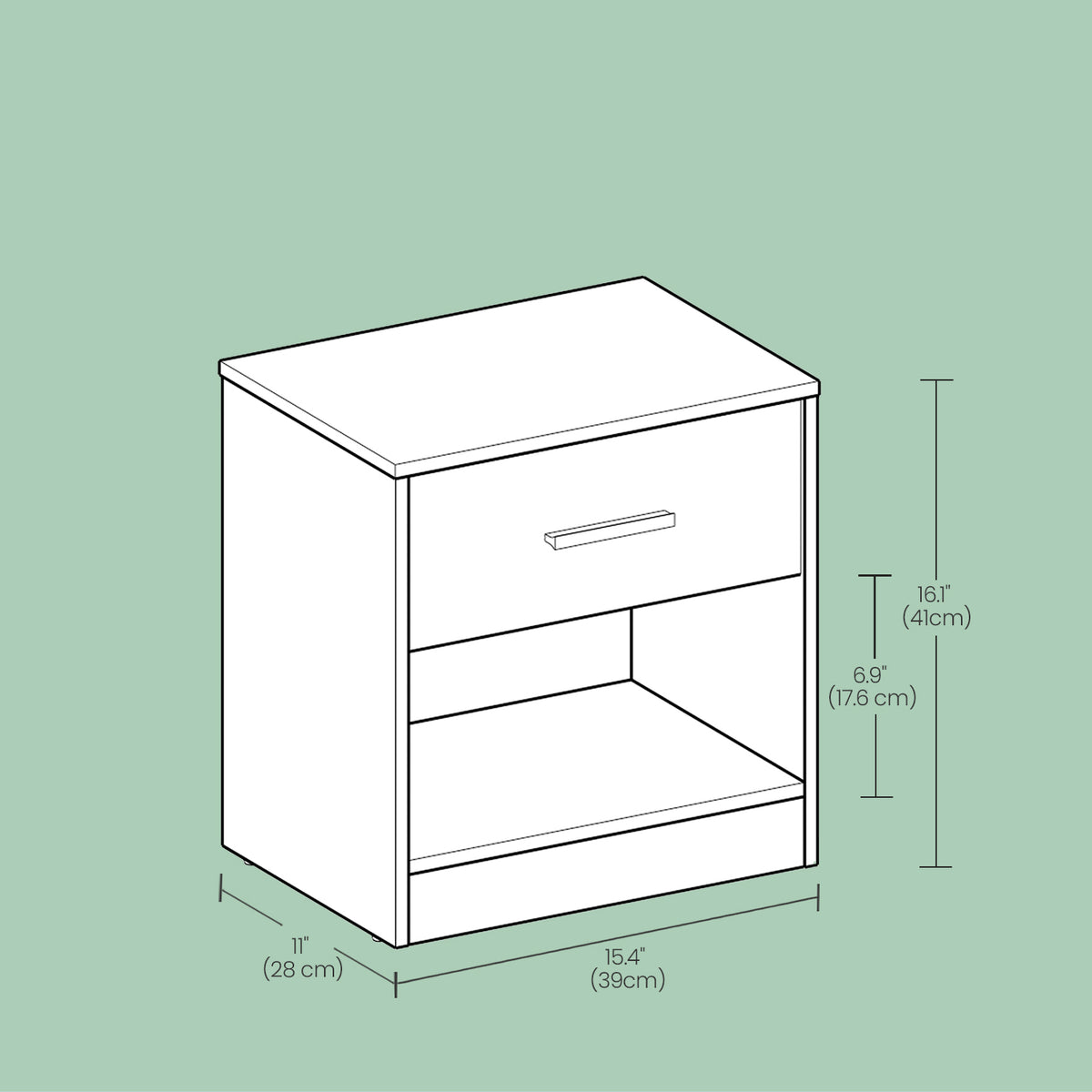 Bedside Table, Side Table with Drawer, Handle - image 30