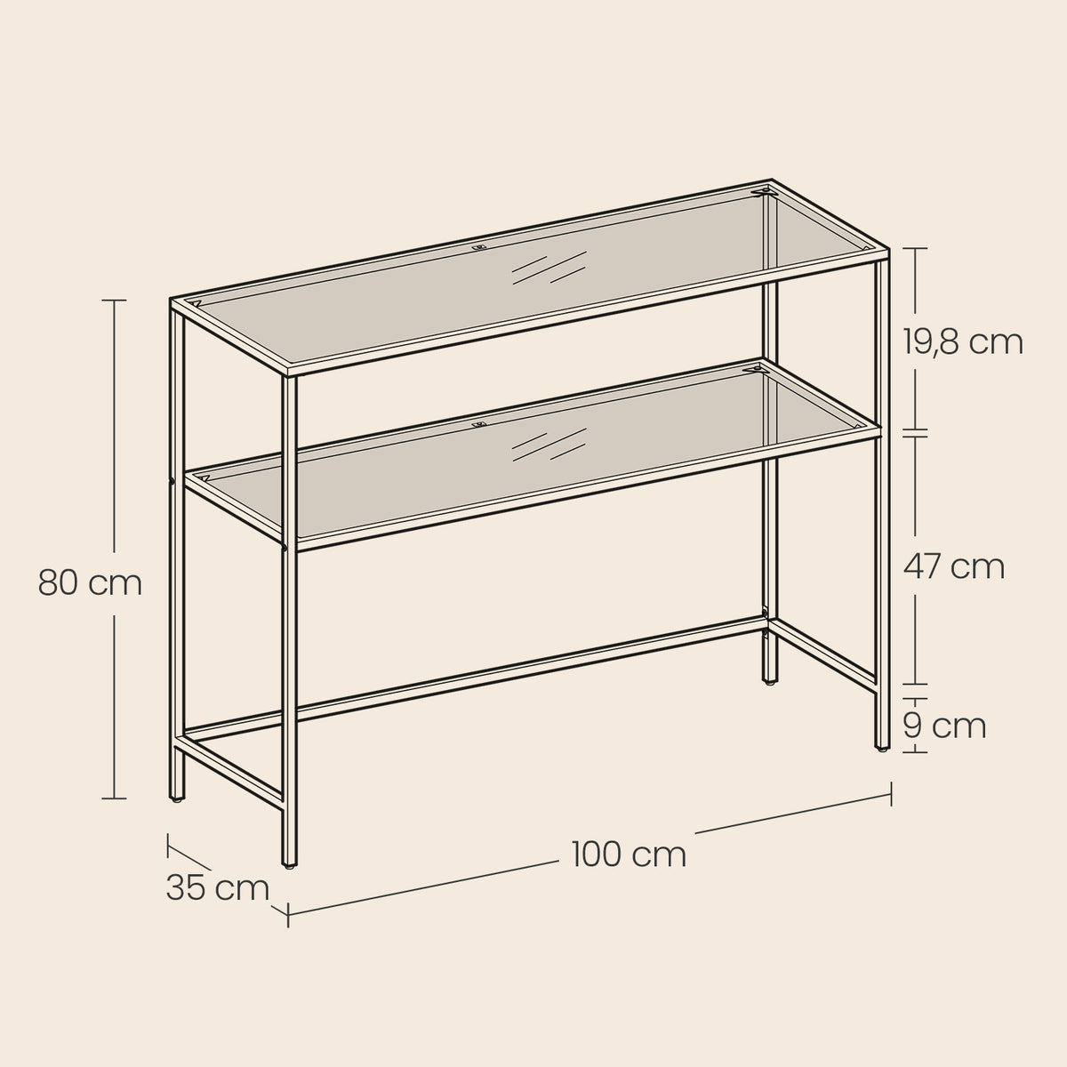 Console Table, Side Table, Tempered Glass Tabletop - image 12