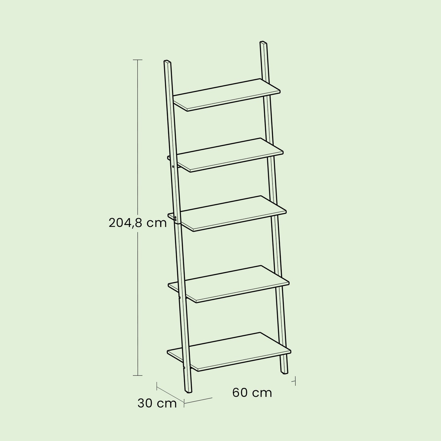 Ladder Shelf, 6-Tier Industrial Bookshelf - image 7