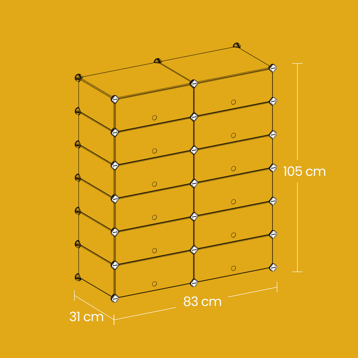 12-Cube Storage Unit, Shoe Rack, Modular Metal Wire Shelf - image 5