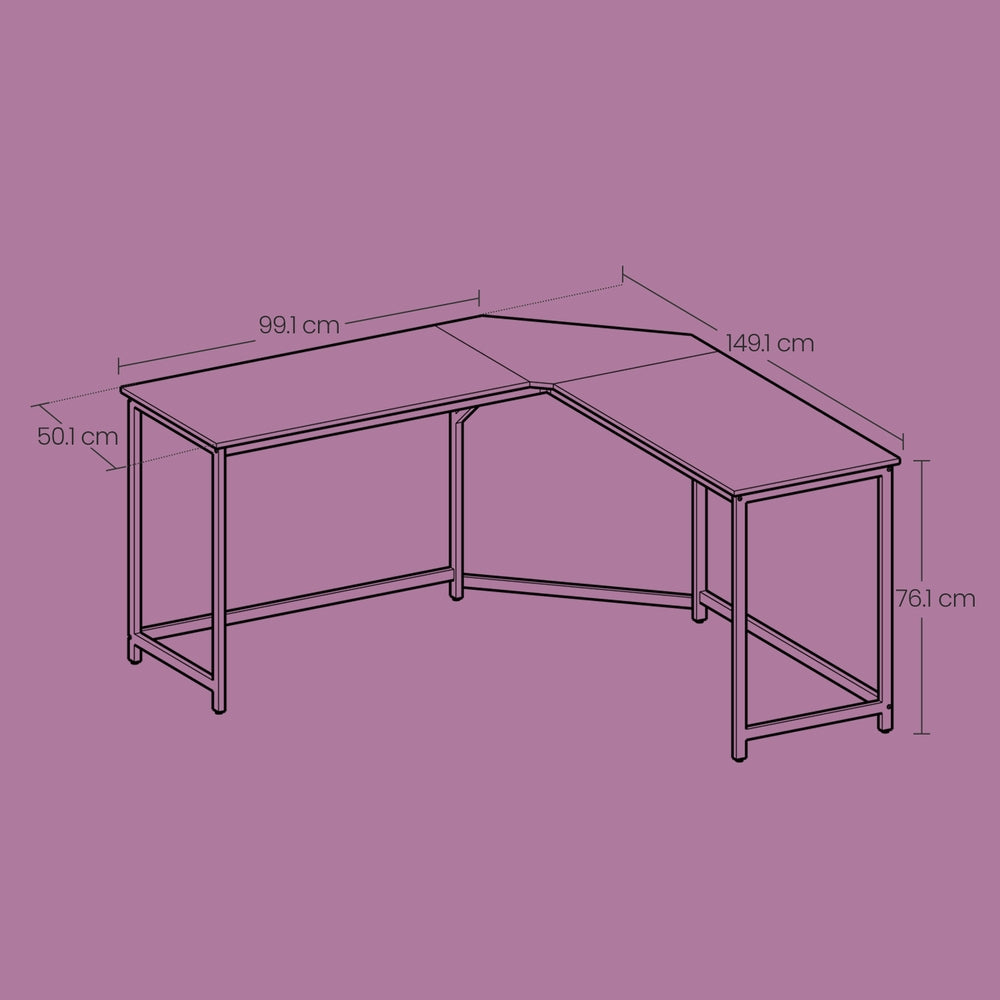 L-Shaped Computer Desk, Corner Desk, Office Desk - image 5