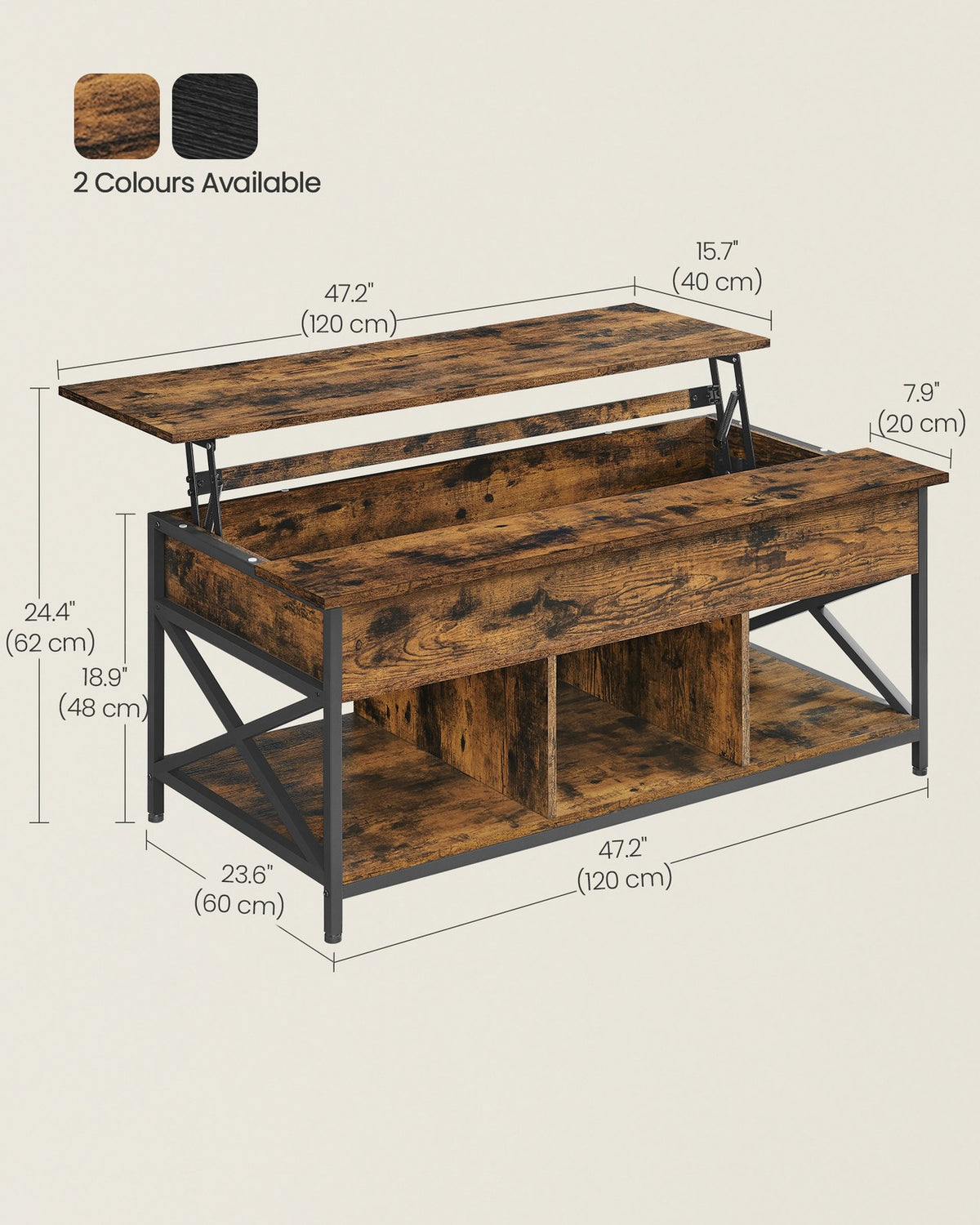 Coffee Table with Open and Hidden Storage - image 7