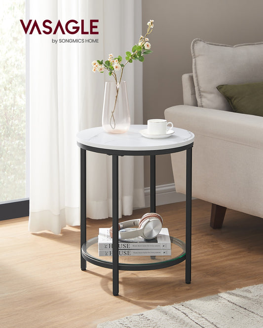 Coffee Table with Particleboard Top and Glass Shelf - image 2