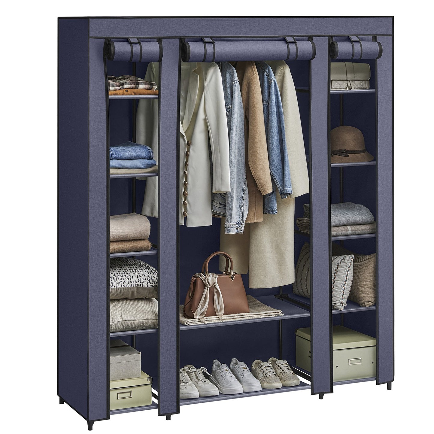 Fabric Wardrobe Navy Blue - image 9